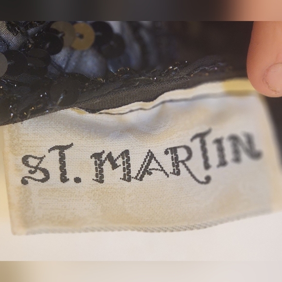 VINTAGE RARE St Martin Sequin Beaded Bell Sleeve Pullover The 70s Disco Era Top - Picture 7 of 14